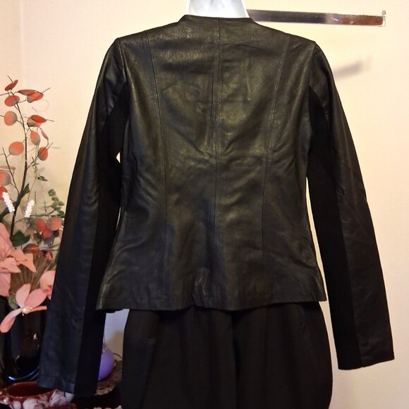 NWT BLEND Women's Black 100% Genuine Leather Jackets Fall Winter Outerwear XS 2 - Picture 13 of 15